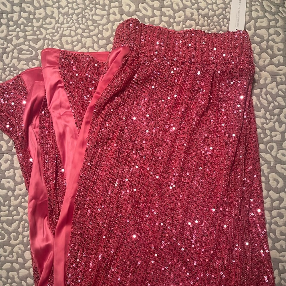 Plus size pink sequin pants from NY& Co XXL